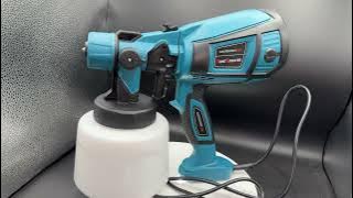 Paint Spray System, 800 W Electric Paint Spray Gun with 1400 ml Container unboxing and instructions