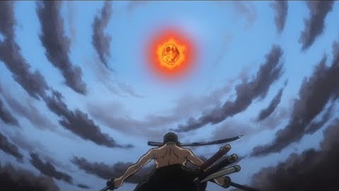 Zoro splitting meteorite into two OP moment | English dub