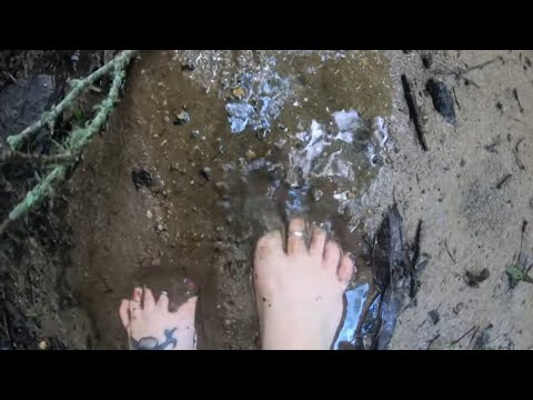 Barefoot Muddy Hiking | Waterfall
