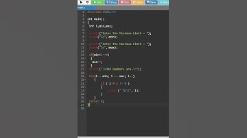 c program to print odd numbers in a given range #short
