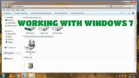 WORKING WITH WINDOWS 7 PART 2