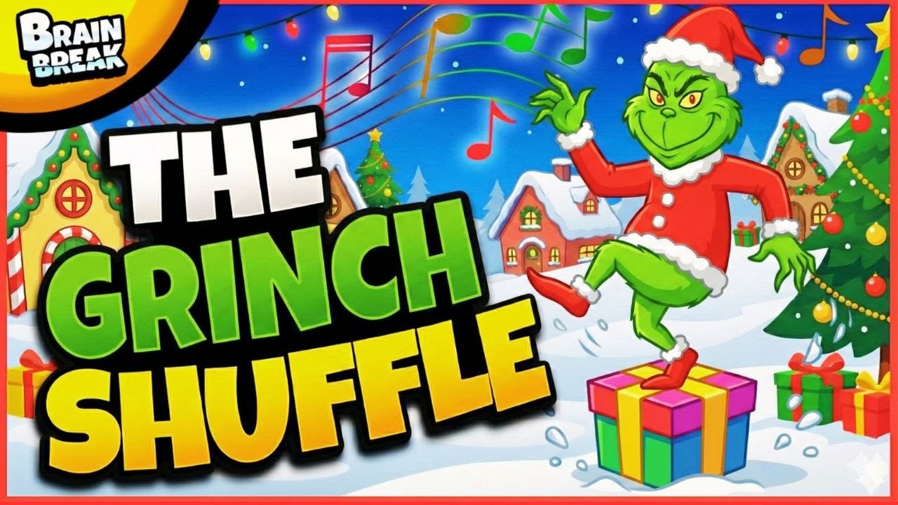 🎁 The Grinch Shuffle! 🎁 Brain Break 🎁 Freeze Dance 🎁 Christmas Brain ...