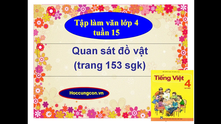 Tập làm văn lớp 4 quan sát đồ vật năm 2024