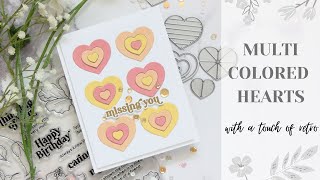 Multi-Colored Hearts Card