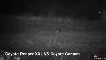 Coyote Reaper XXL VS Coyote Cannon video starts with the Coyote Reaper XXL then the Cannon comes on.