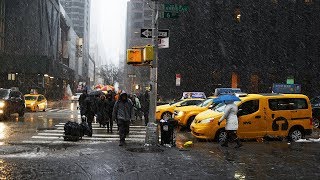 снег в Нью-Йорке