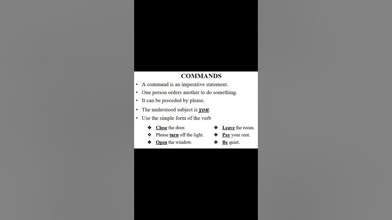 Commands in english grammar how to give commands english commands 
