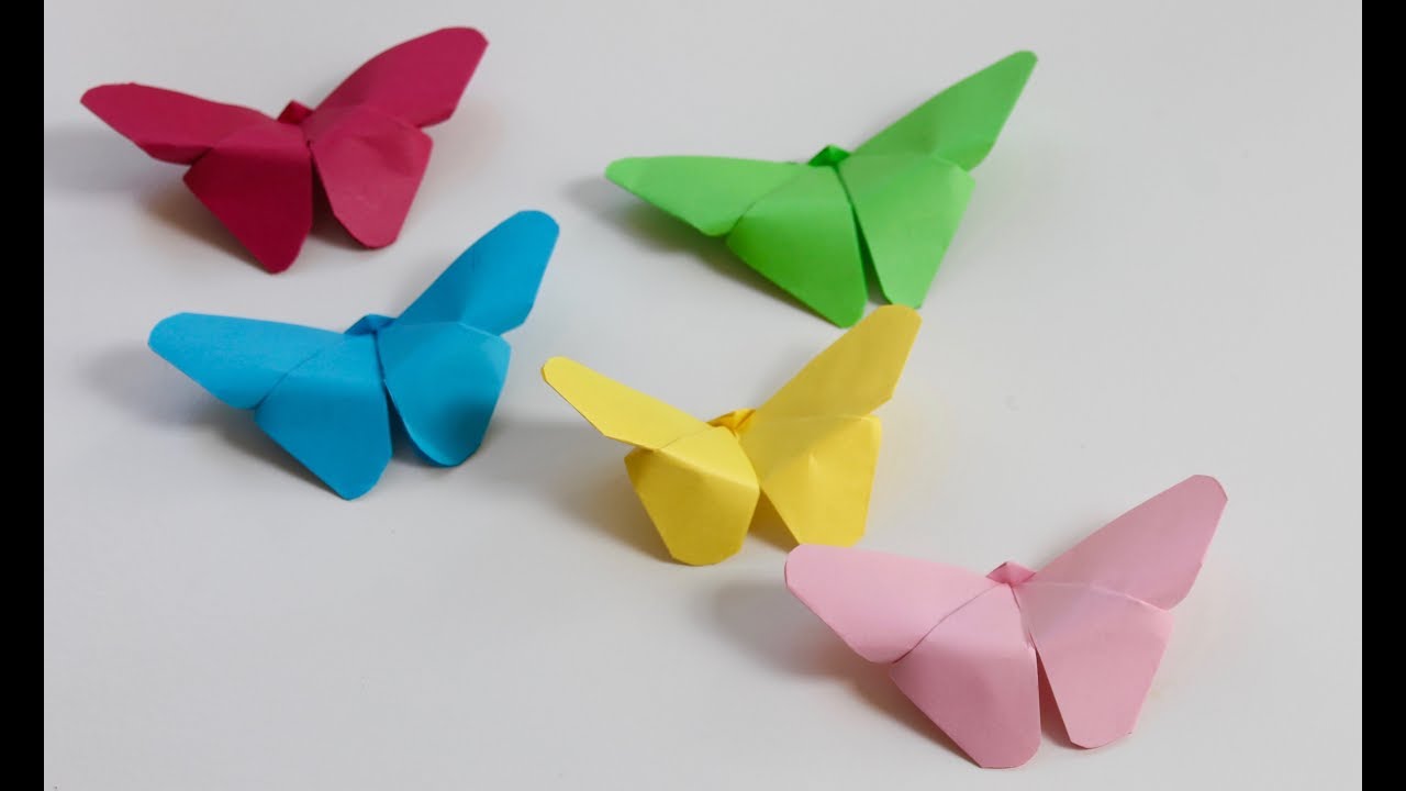 How To Make Easy Origami Paper Butterflies Youtube