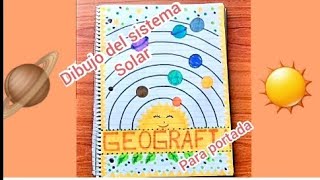 portada de geografía el sistema solar ☀️dibujo del sistema solar. - thptnganamst.edu.vn