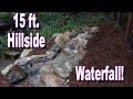 15 Ft. PONDLESS WATERFALL- {Medium Pondless} CARVED INTO A BACKYARD HILLSIDE