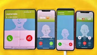 Unknown incoming Call iPhone xs, iPhone 11 vs Samsung Flip/ Fold fake calls outgoing screenshot 1