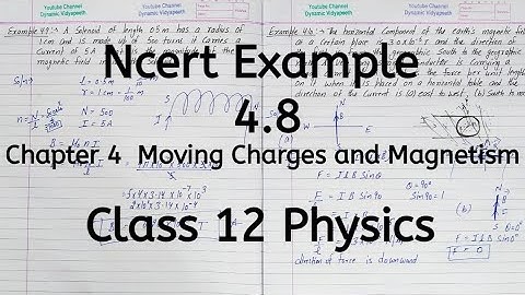 Ncert Example 4.8, Chapter 4, Moving Charges and Magnetism, Class 12 Physics