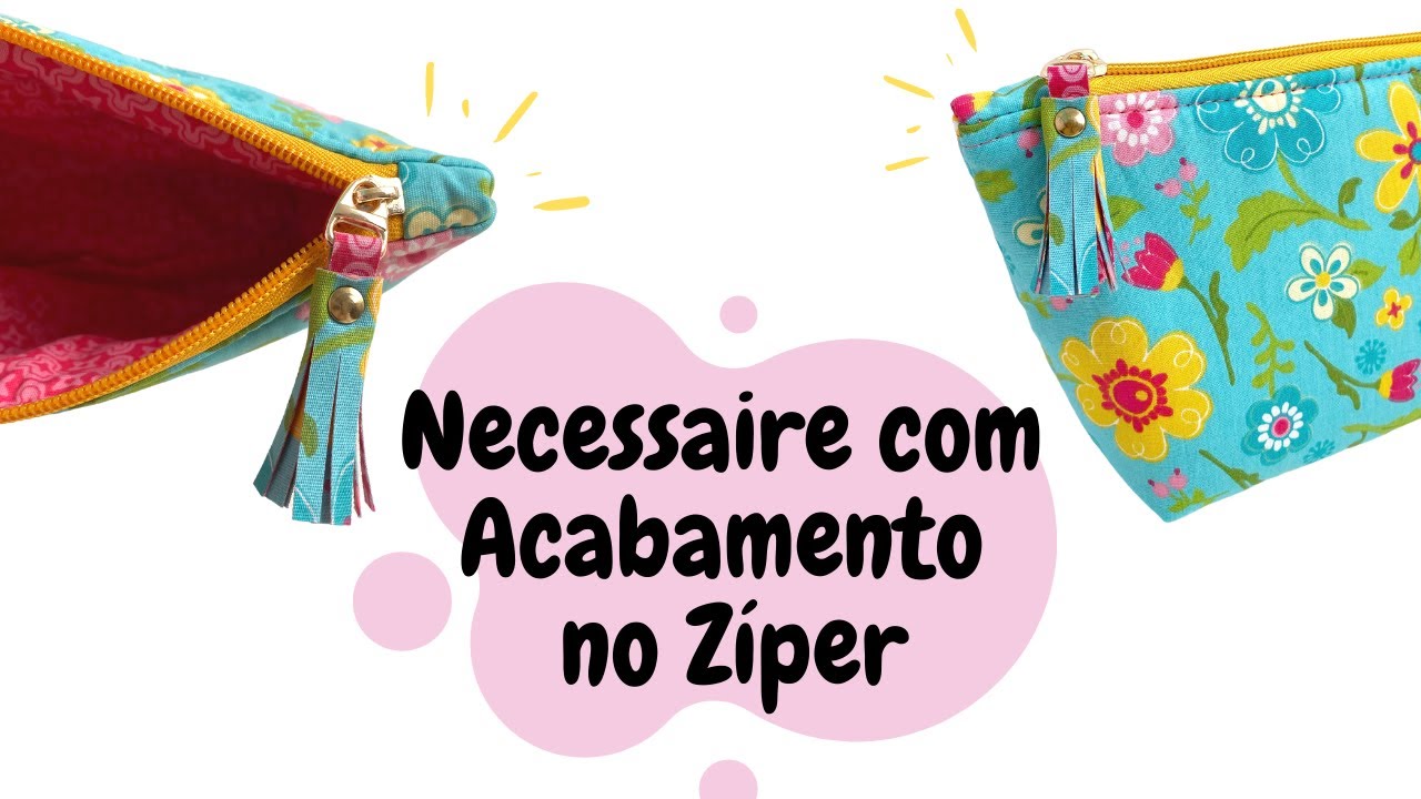 Necessaire em Tecido com Acabamento no Zíper