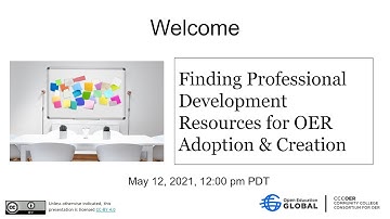 Finding Professional Development Resources for OER Adoption and Creation