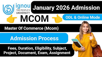 IGNOU MCOM Admission Process | IGNOU MCOM Admission Form Fill Up Online 2026 | IGNOU Admission 2026