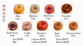 Menu slideshow for Donut Shop