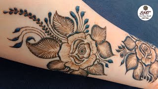 Dubai style roses arabic mehendi design || arabic mehndi design for front hand