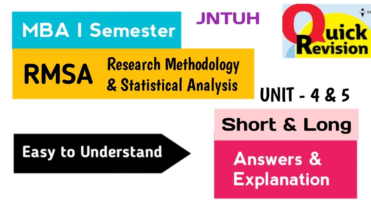 Research Methodology Statistical Analysis Important Long Questions Answers Quick Revision 2025 MBA I