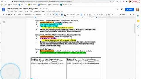 Painted Essay Peer Review Assignment