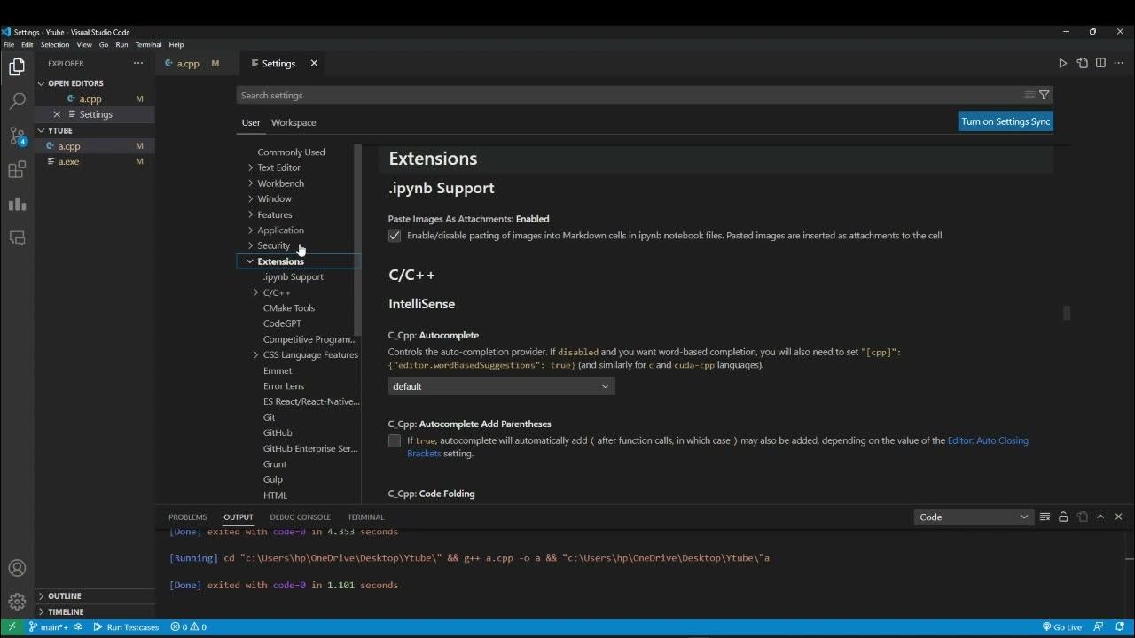 how to run code in terminal and vs code output problem - YouTube