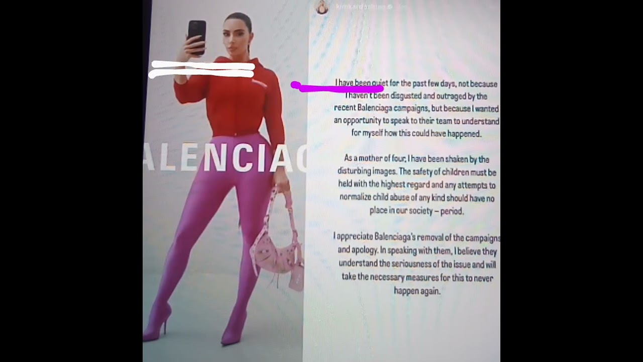KIM KARDASHIAN MAKES A STATEMENT ABOUT BALENCIAGA. UNLESS I HEAR I'VE STOP WORKING WITH ETC.