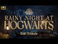 5 Hours Deep Sleep | Rain Sounds at Hogwarts, Study & Focus🌙 | Harry Potter