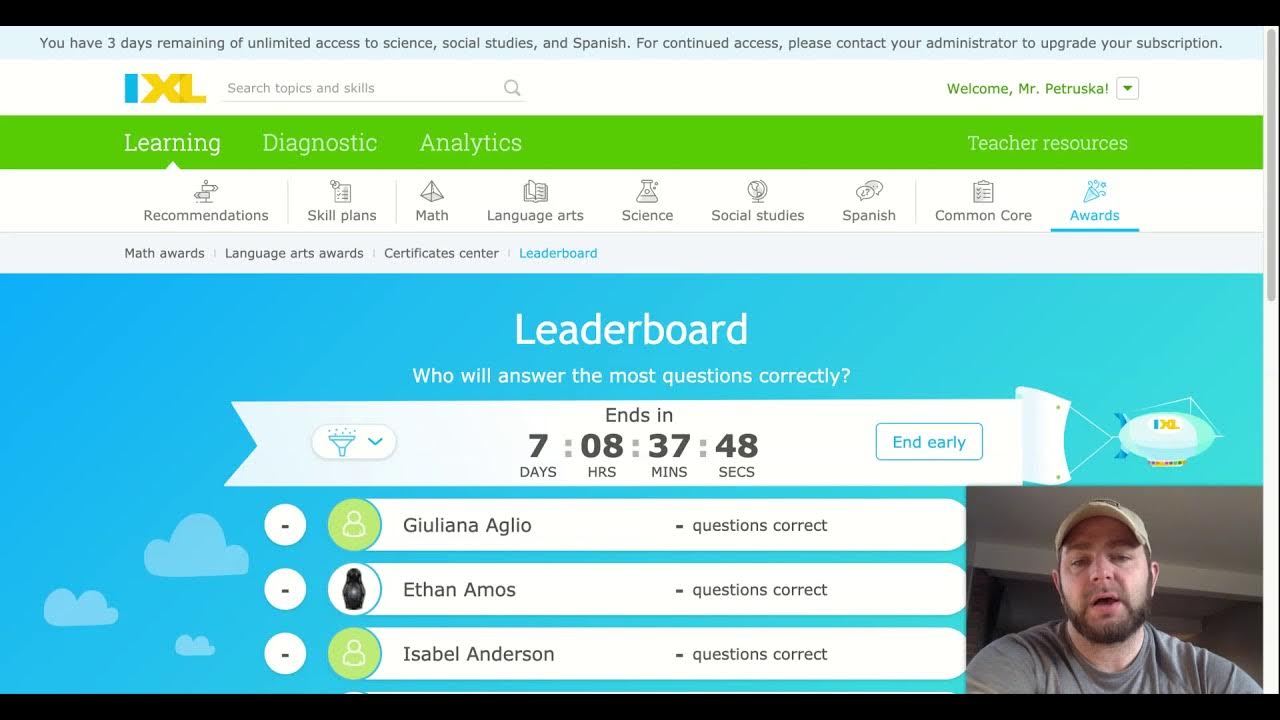 Start a competition with IXL Leaderboards 