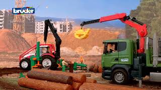 Download Lagu Bruder 03524 Scania R-Series Timber Truck With 3 Trunks Scale 1:16 Suitable From 4 Years Upwards MP3