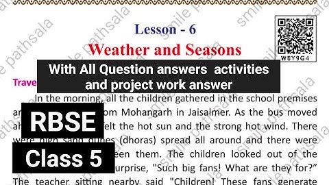 RBSE Class 5 Evs lesson 6 weather and seasons answers and complete activity and project work answer