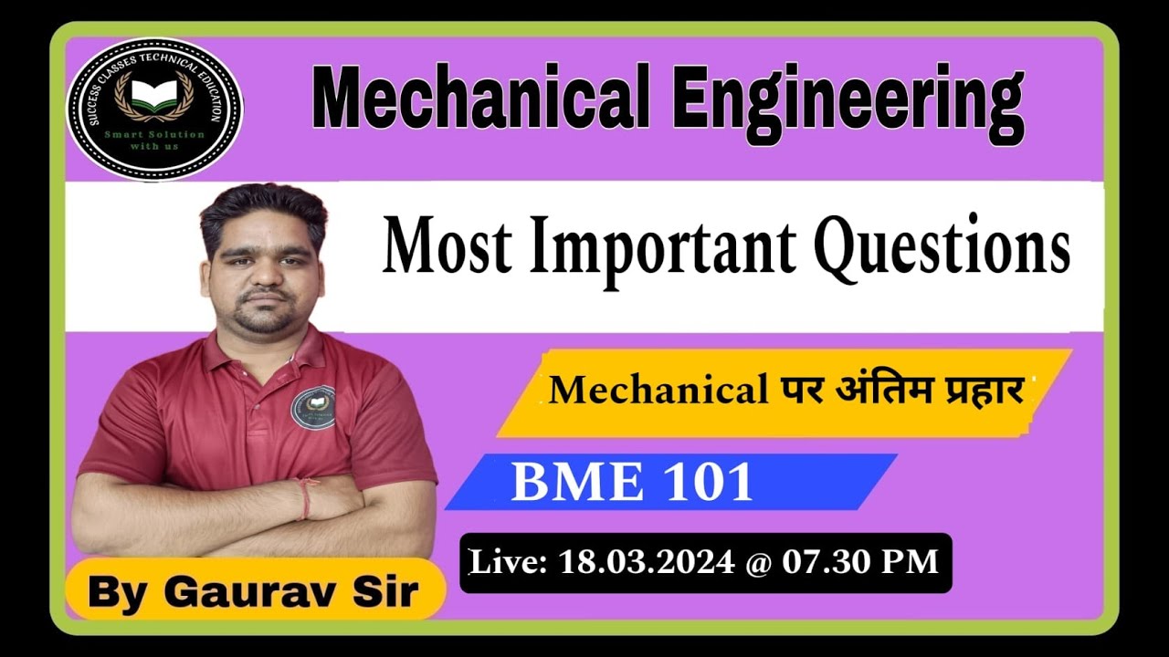 Fundamentals Of Mechanical Engineering Important Questions BME101 Fundamentals Of Mechanical Engineering Important Questions BME101