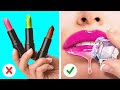 HOW TO SNEAK MAKEUP AND FOOD INTO CLASS || Back To School Beautiful Makeup by 123 GO! GOLD