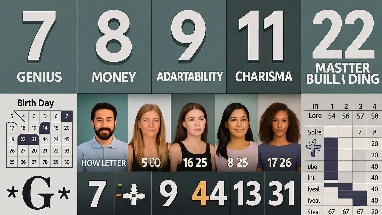 Birth Day Numerology in 60 Seconds, 7 Genius, 8 Money, 11 Charisma, 22 Builder