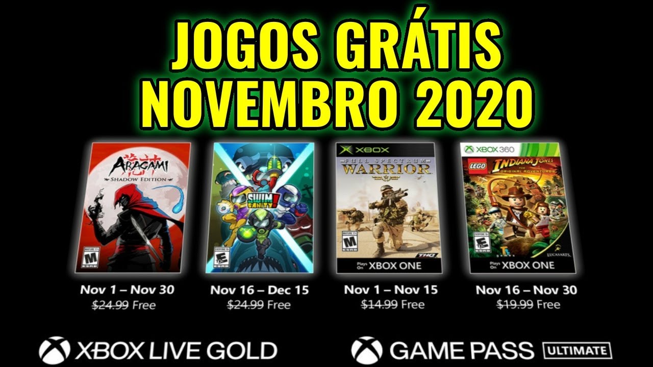 JOGOS GRÁTIS NO XBOX 360 E XBOX ONE NOVEMBRO 2020 XBOX LIVE GOLD 