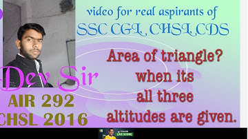 Area of triangle when its altitudes are given.