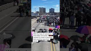 Portland artist blcksmth shares message during "No Kings" protest