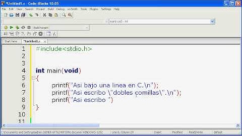 Primer programa en C. (Printf - Secuencias de escape)