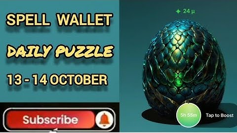 Spell Wallet Daily Puzzle 13 & 14 October | SpellWallet Today Puzzle| Spell Wallet Secret codes