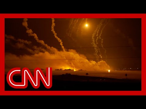 Dramatic video shows rockets fired into Gaza