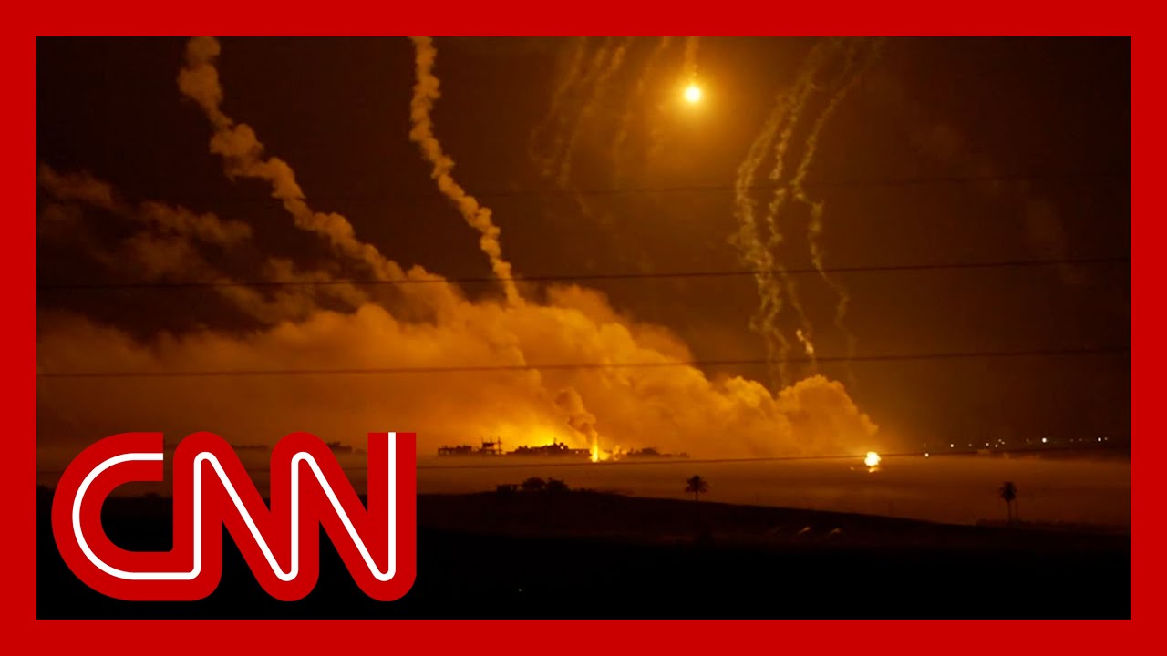 Dramatic video shows rockets fired into Gaza