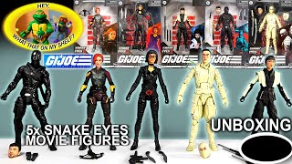 Unboxing GI JOE CLASSIFIED SERIES 5x Snake Eyes Movie Figures - June 28th 2023 - Hasbro Action Figs