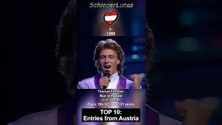 Top 10 Entries from Austria ?? in Eurovision