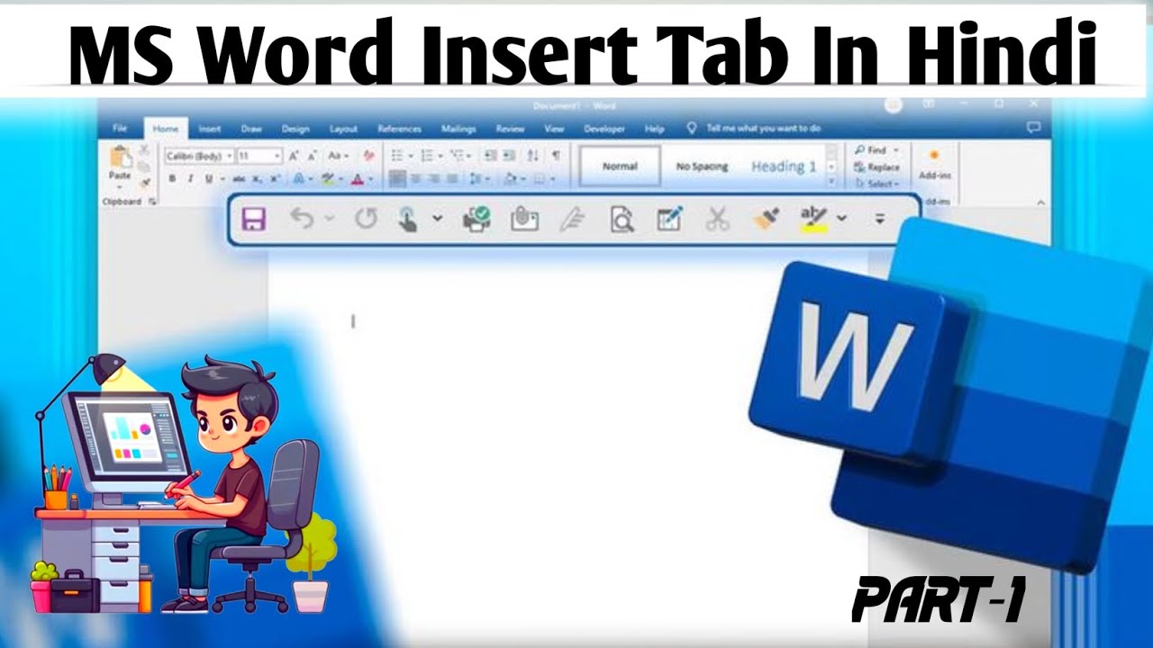Microsoft Word Tutorial in Hindi For Beginners 2025| Ms Word Insert Tab ...