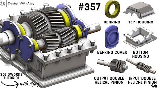 How to design a Double helical gearbox (Herringbone Gears) #357 |#designwithajay|@DesignWithAjay