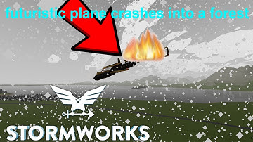 futuristic plane crashes into a forest in Stormworks-Stormworks gameplay