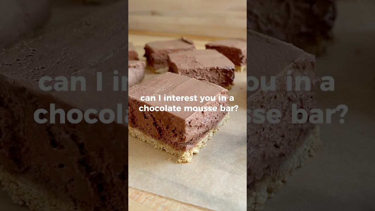 No Bake Chocolate 🍫 Mousse Bars 🤤 #shorts #baking #dessert #chocolate  #mousse