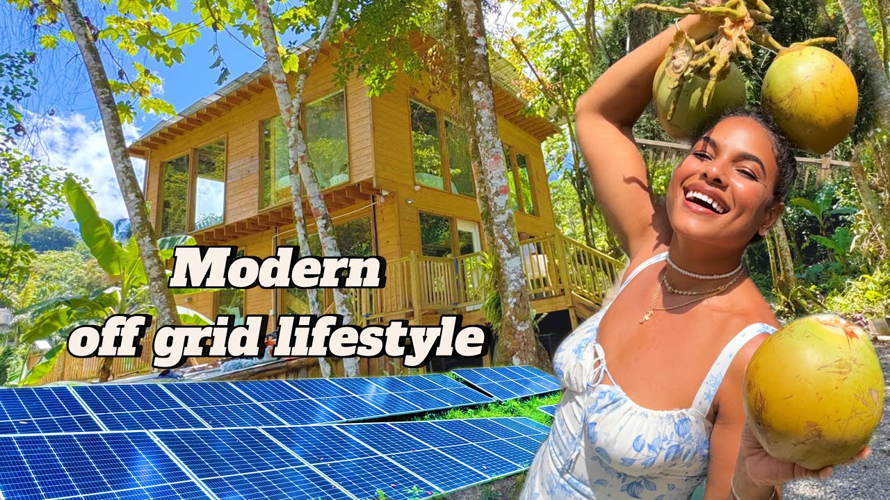 Modern off grid lifestyle. Vegetarian Jamaican breakfast, eating unexpected edible plants