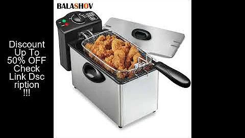 2000W Electric Deep Fryers Oil Oven Adjustable Thermostat Fried Chicken Grill French 4L Fries Frying