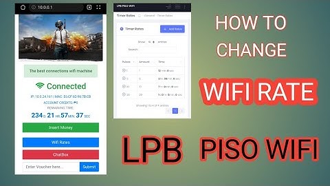 HOW TO ADJUST WIFI RATES ON LPB PISO WIFI/TAGALOG