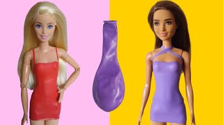 Como fazer roupas e biquini de barbie com balão Bexigas 