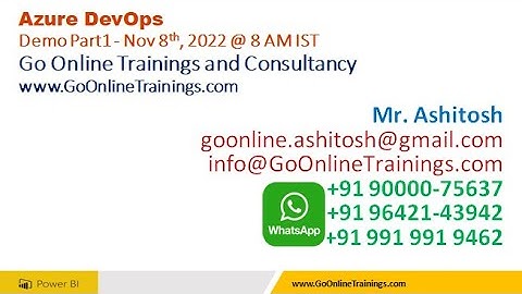 01 Azure DevOps Demo Part1 - Nov 8th 2022 | Bhaskar Jogi | Go Online Trainings | 90000 75637